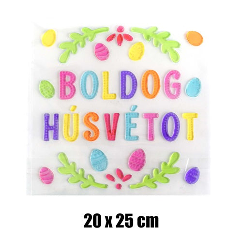 Ablakzselé 20x25 cm Boldog húsvétot felirattal