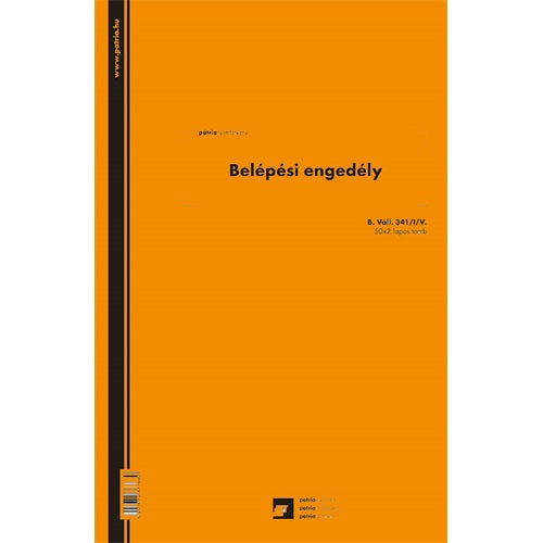 Belépési engedély 50x2 lapos tömb 250x350 mm vegykezelt