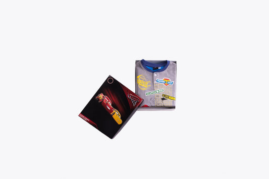 Flanel gyerek pizsama - Verdák - középkék - 116