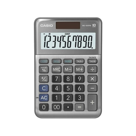 CASIO Számológép, asztali, 10 számjegy, "MS-100 FM", szürke