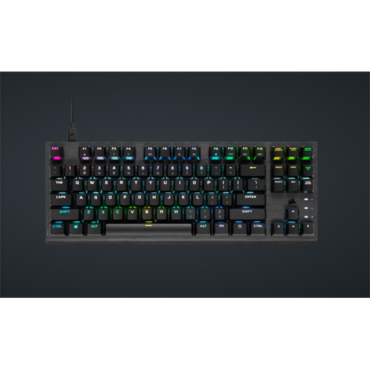 CORSAIR Vezetékes Billentyűzet Gaming, K60 PRO TKL RGB, Optical-Mechanical, Alumínium keret, US, fekete