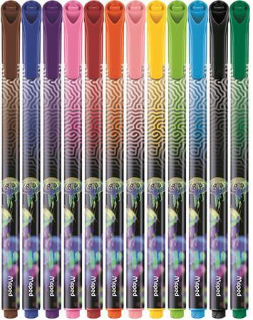 Filctoll készlet 12 db-os, 0,8 mm, kimosható, Maped Deepsea Paradise