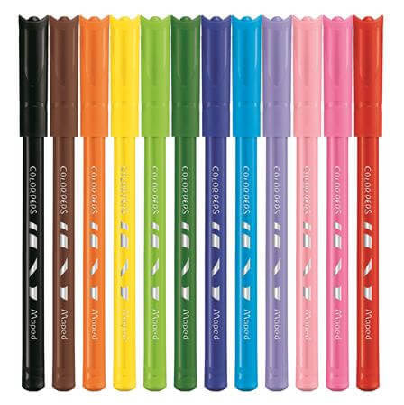 Filctoll készlet 12 db-os, 2 mm, kimosható, Maped Color Peps Ocean