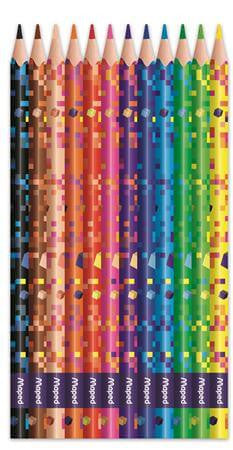 Színes ceruzakészlet 12 db-os, Maped Pixel Party, háromszög test