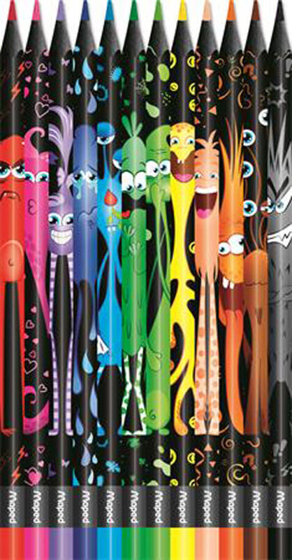 Színes ceruzakészlet 12 db-os, Maped Color Peps Monster, háromszög test