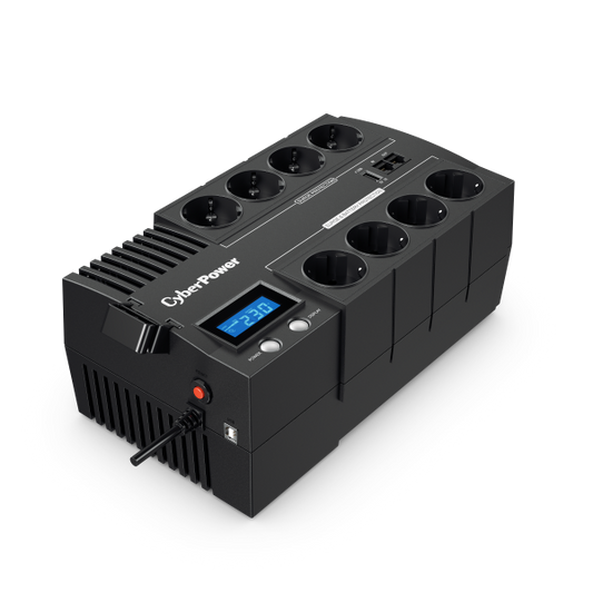 CYBERPOWER UPS BR700ELCD (8 aljzat) 700VA 420W, 230V szünetmentes elosztósor + USB LINE-INTERAKTÍV