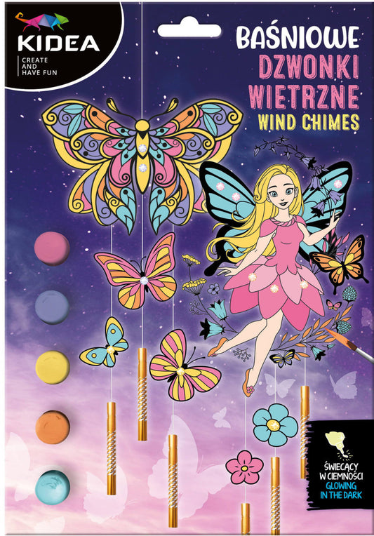 Szélcsengő készítő szett, foszforeszkáló, tündéres, Kidea
