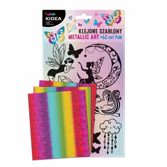 Fóliával színezhető matricás kreatív szett, tündérek és lepkék, Kidea