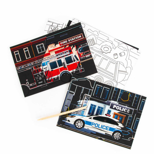 Képkarcoló füzet színezővel, járműves, Kidea