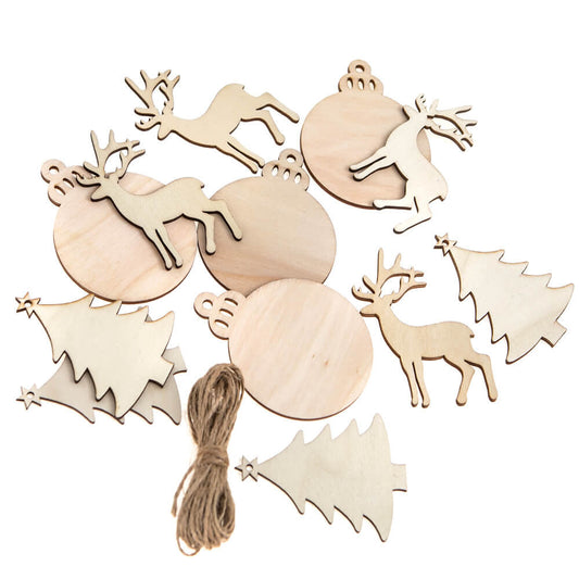 Fa karácsonyi formák, többféle, 12 db/csomag