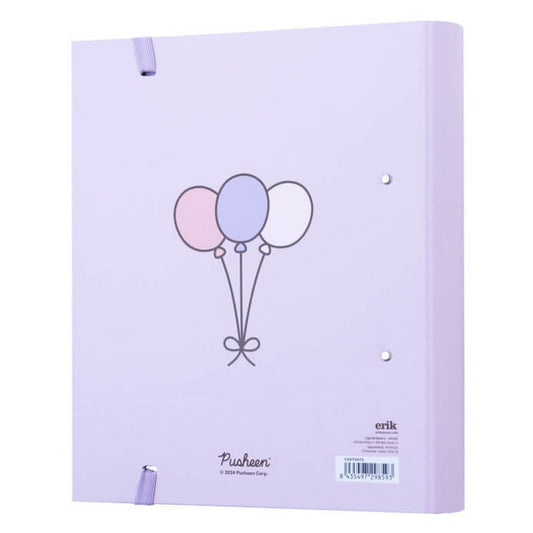 Pusheen cicás gyűrűskönyv A/4, 2 gyűrűs, Moments, lila