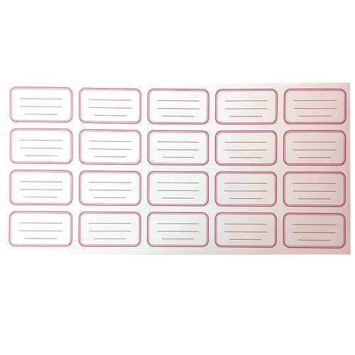 Füzetcímke keretes íves piros