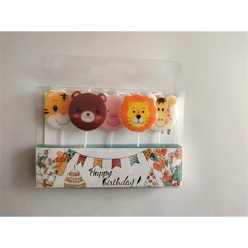 Gyertya szülinapi állatos 8,5 cm 5db/csomag