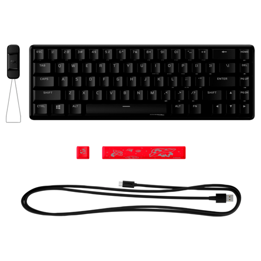 HP HYPERX vezetékes mechanikus gaming billentyűzet Alloy Origins 65 RGB piros switch - amerikai lokalizáció