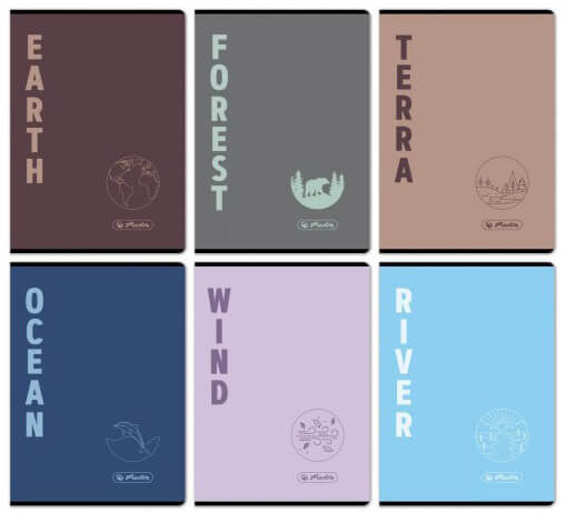 Herlitz tűzött füzet A/4, 32 lap sima, Terra, többféle