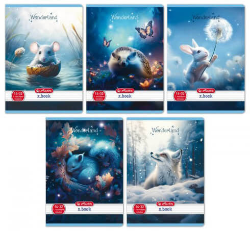 Herlitz tűzött füzet A/5, 32 lap vonalas 1.osztály (14-32), Wonderland, többféle