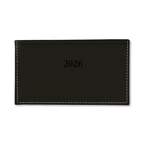 Határidőnapló Period Chamois Zsebnaptár fekvő körbev. fekete 2026