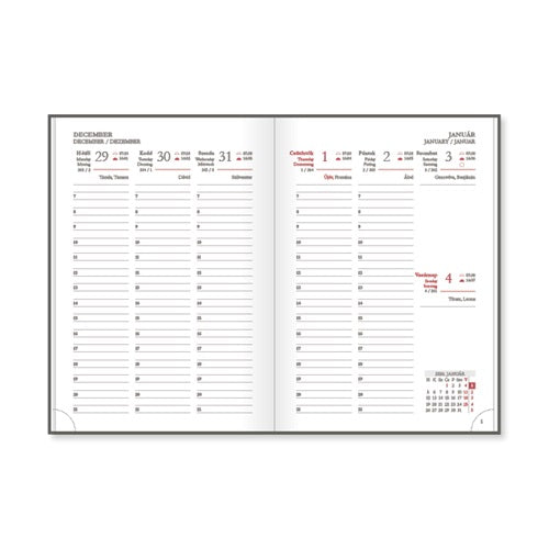 Határidőnapló Period Velour B/6 heti gumis kék 2026