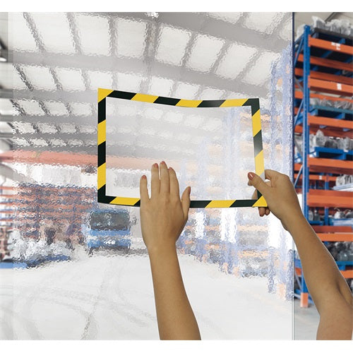 Információs tábla Durable Duraframe Security A/4 öntapadó hátlappal és mágneses kerettel  sárga-fek