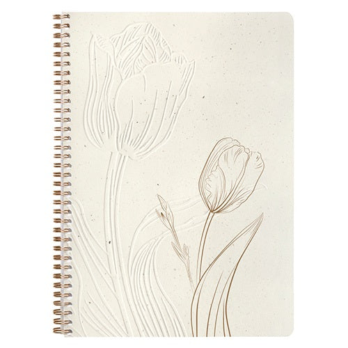 Jegyzetfüzet Clairefontaine Tulip paper, spirálos, A/4, 21x29,7cm, 74 lapos, pontozott