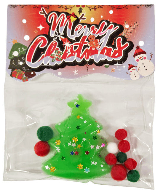 Fenyőfa formájú stresszlabda, kb. 7,5x5,5cm-es, tasakban