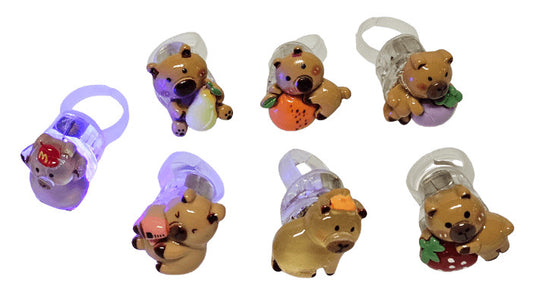 Kapibara gyűrű (15mm átmérő), LED-es, többféle