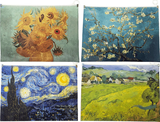 Irattartó tasak A/4 (24x33cm), simítózáras, műanyag, Van Gogh festményei, többféle