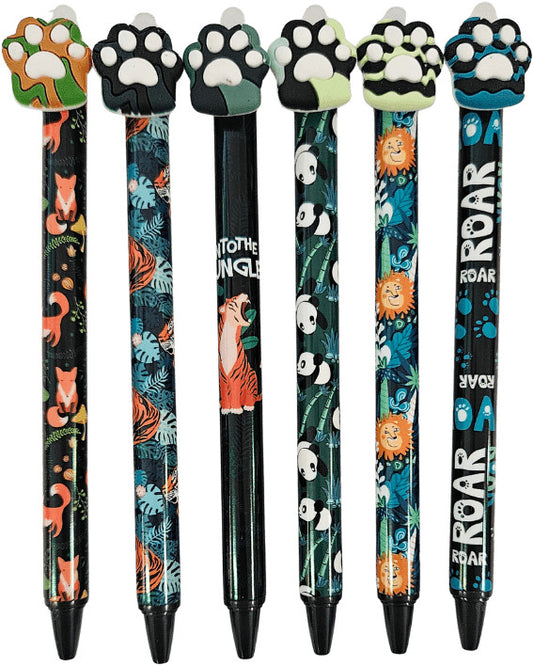 Radírozható zseléstoll, nyomógombos, 0,5mm, mancsok (HZ-2901)