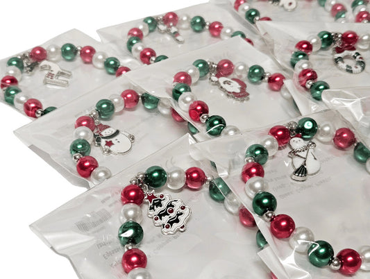 Karácsonyi karkötő charmokkal, gyöngykarkötő, sokféle változat (243260180)
