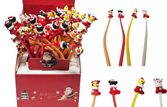 Karácsonyi zseléstoll, kupakos, 4 féle figurával, (XC49-7)