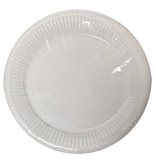 Papír tányér, fehér, 23cm-es, 20 db/csomag