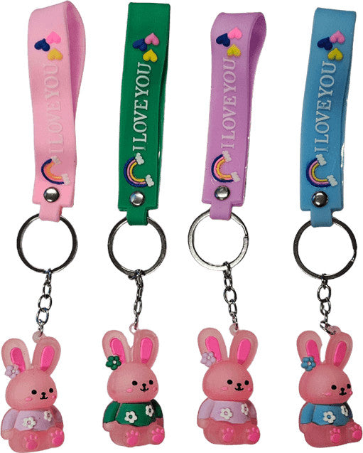 Nyuszis kulcstartó, műanyag, 5cm magas, többféle