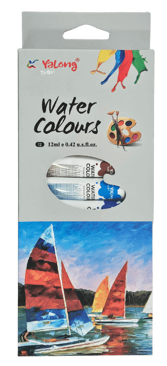 Akvarell festék készlet, 12 db-os, 12x12ml, Yalong YL21012 (Water colours)