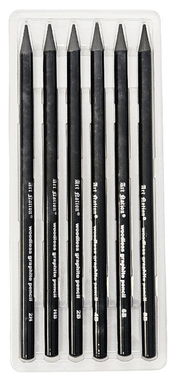 Grafitceruza készlet, 6 db-os, 8B-2H, hatszögletű, famentes, Sketch Art Set (WGH06175)
