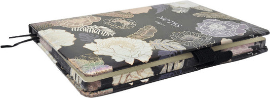 Virágmintás keményfedeles notesz, napló A/5, vonalas, többféle változat