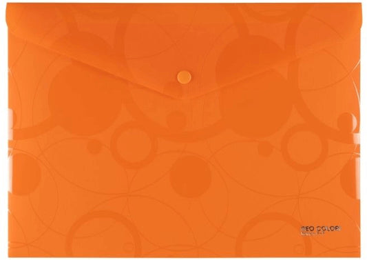 Irattartó tasak A/5, patentos, műanyag, neocolori, narancs