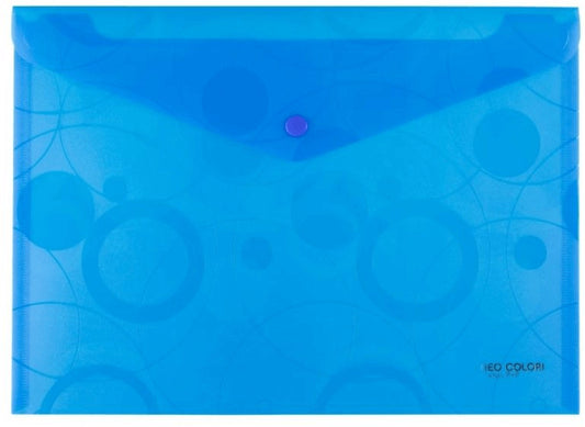 Irattartó tasak A/5, patentos, műanyag, neocolori, kék