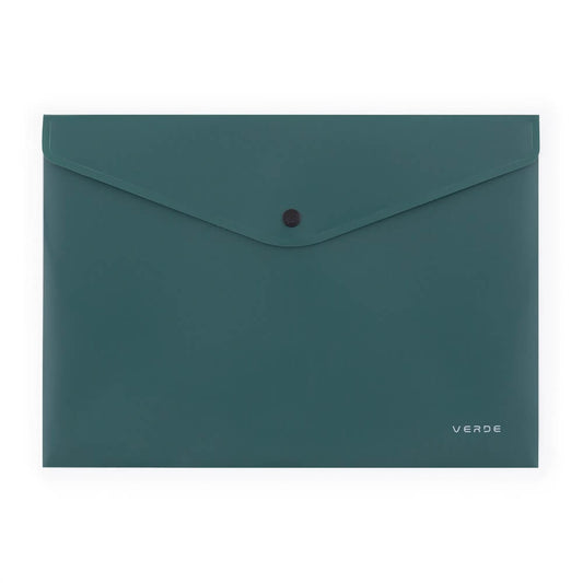 Irattartó tasak A/4, patentos, műanyag, VERDE, mélyzöld