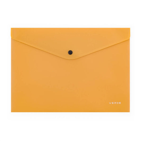 Irattartó tasak A/4, patentos, műanyag, VERDE, mustársárga