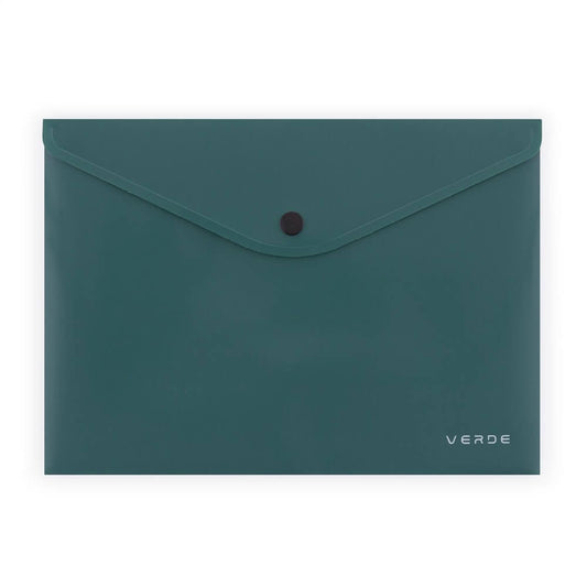 Irattartó tasak A/5, patentos, műanyag, VERDE, mélyzöld