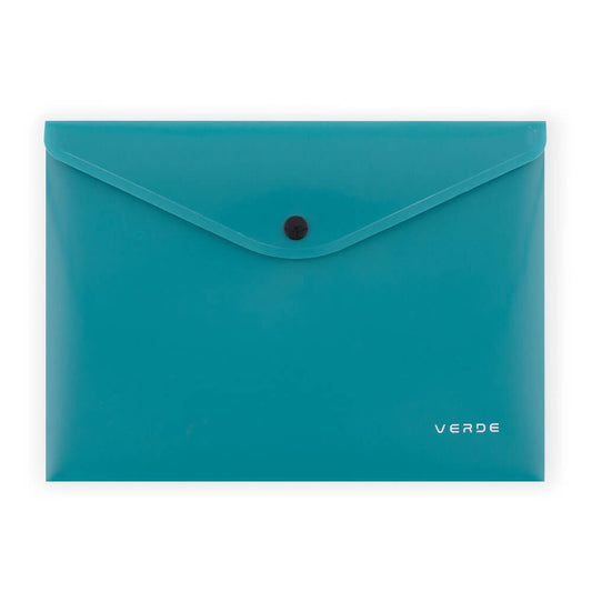 Irattartó tasak A/5, patentos, műanyag, VERDE, petrol színű