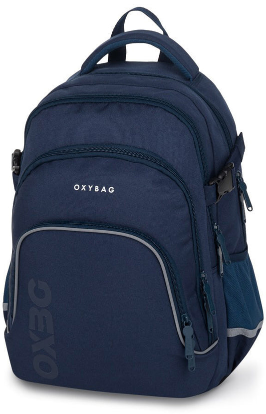 OXY Scooler hátizsák, iskolatáska, 4 rekeszes, 43x32x20cm, Blue, sötétkék
