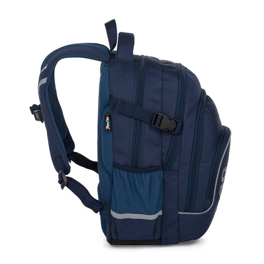 OXY Scooler hátizsák, iskolatáska, 4 rekeszes, 43x32x20cm, Blue, sötétkék