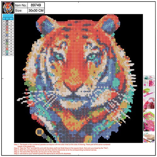 Kreatív gyémántszemes kirakó Centrum  30x30 cm, Tigris