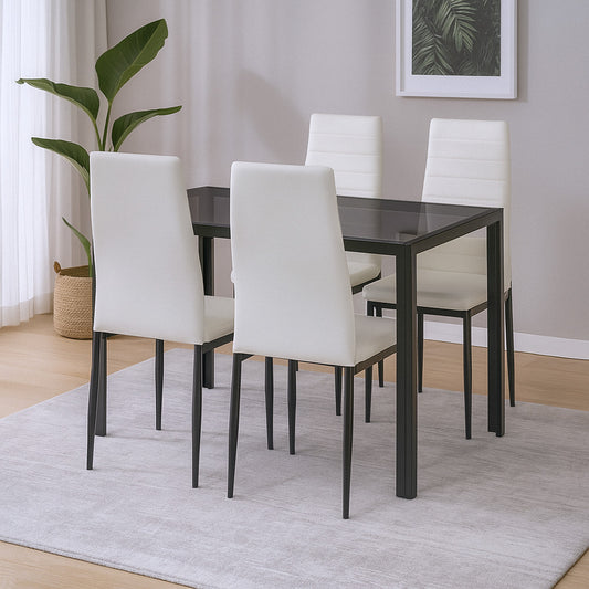 Rowan 4+1 étkező garnitúra fehér-fekete