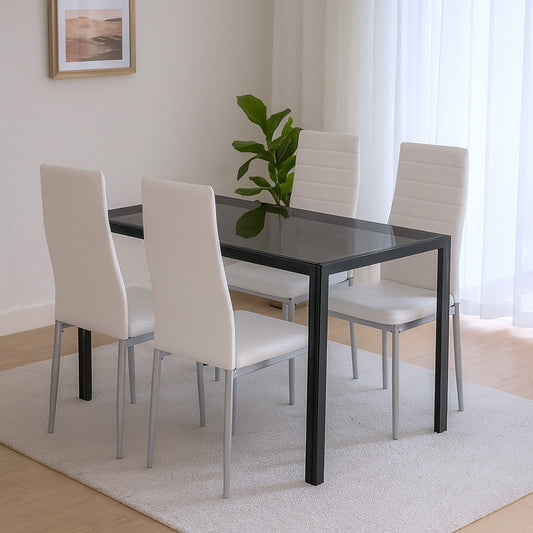 Rowan 4+1 étkező garnitúra fehér-szürke