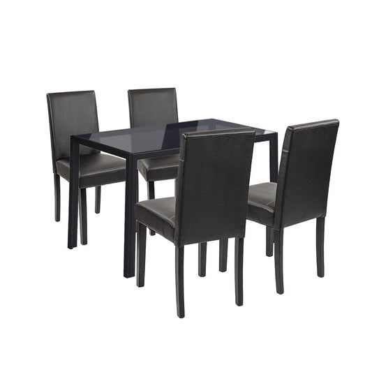Karen 4+1 étkező garnitúra fekete-fekete
