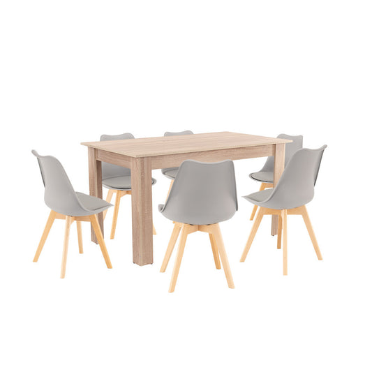 Zara 6+1 étkező garnitúra szürke-sonoma tölgy