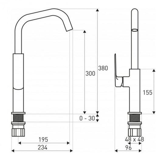 Maroko 25 fekete mosogató csaptelep