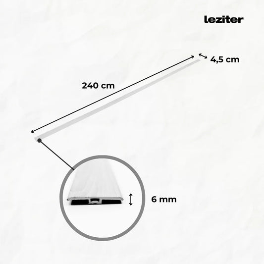 Vinyl SPC padló burkolatváltó Fjord márvány mintás sötét szürke 2400x45x6 mm